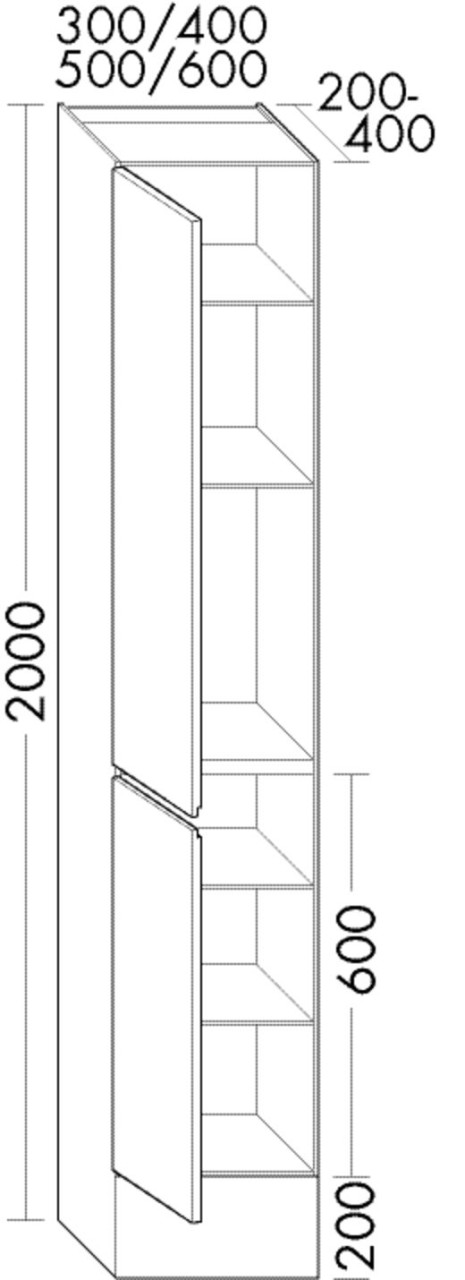 Burgbad Hochschrank rc40 2000x500x400 Lichtgrau Hochglanz, HSNL050RF4523 HSNL050RF4523 Image