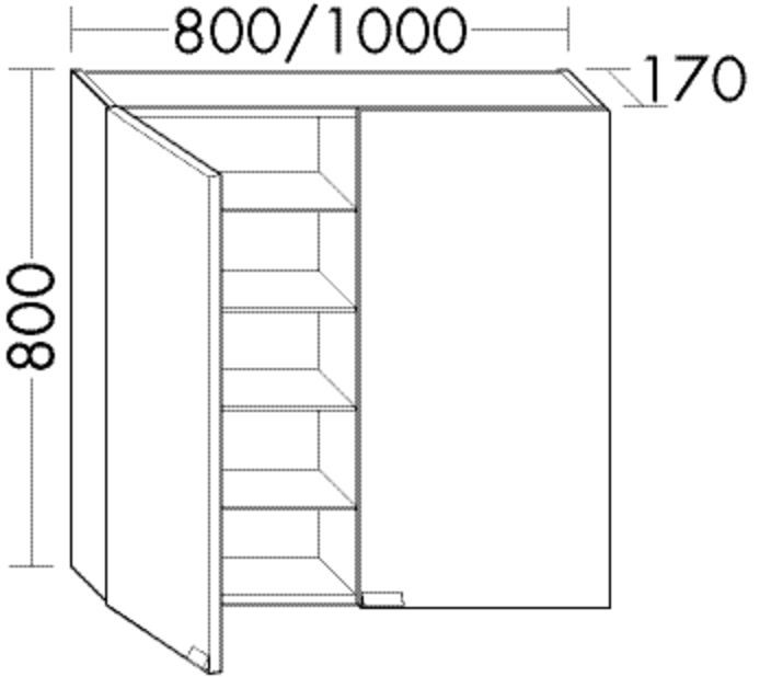 Burgbad Hängeschrank rc40 System PG2 800x1000x170 Eiche Natur, OSCG100F4100 OSCG100F4100 Image