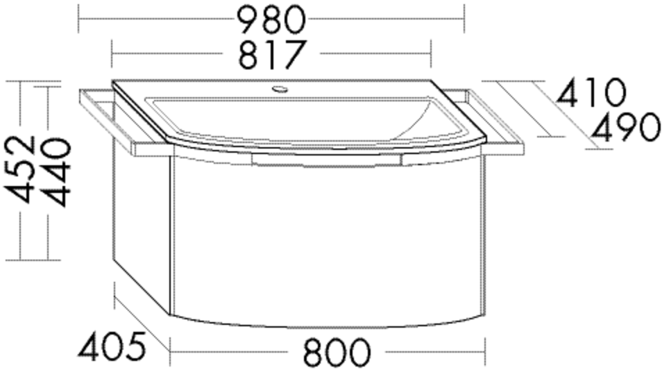 Burgbad Keramik Waschtisch-Set YSO PG2 HGL Sand Hochglanz/Schwarz Matt, SFAD081F2141C0038 SFAD081F2141C0038 Image