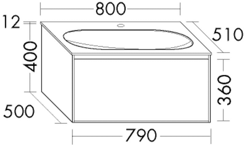 Burgbad Glas Waschtisch-Set rc40 Anthrazit Ultramatt/Schilf Hochglanz, SGAP080F5763A0048 SGAP080F5763A0048 Image