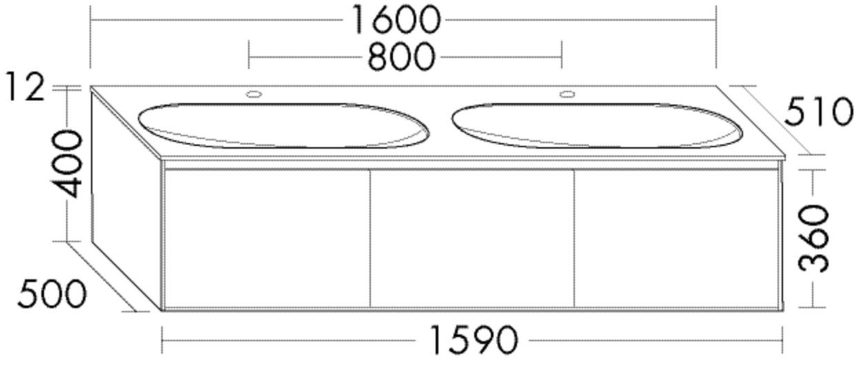 Burgbad Glas Doppel-Waschtisch-Set rc40 Asteiche Natur/Schilf Matt, SGAV160F4615A0067 SGAV160F4615A0067 Image