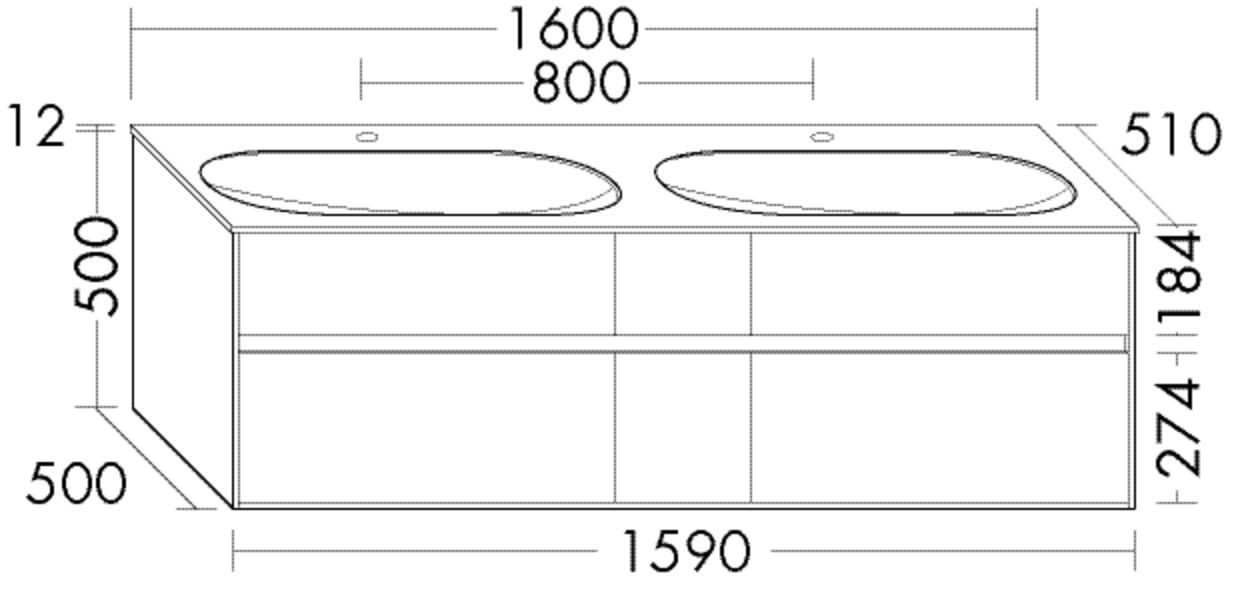 Burgbad Glas Doppel-Waschtisch-Set rc40 Salbeigrau Ultramatt/Lichtgrau Hochglanz, SGAW160F5964A0131 SGAW160F5964A0131 Image