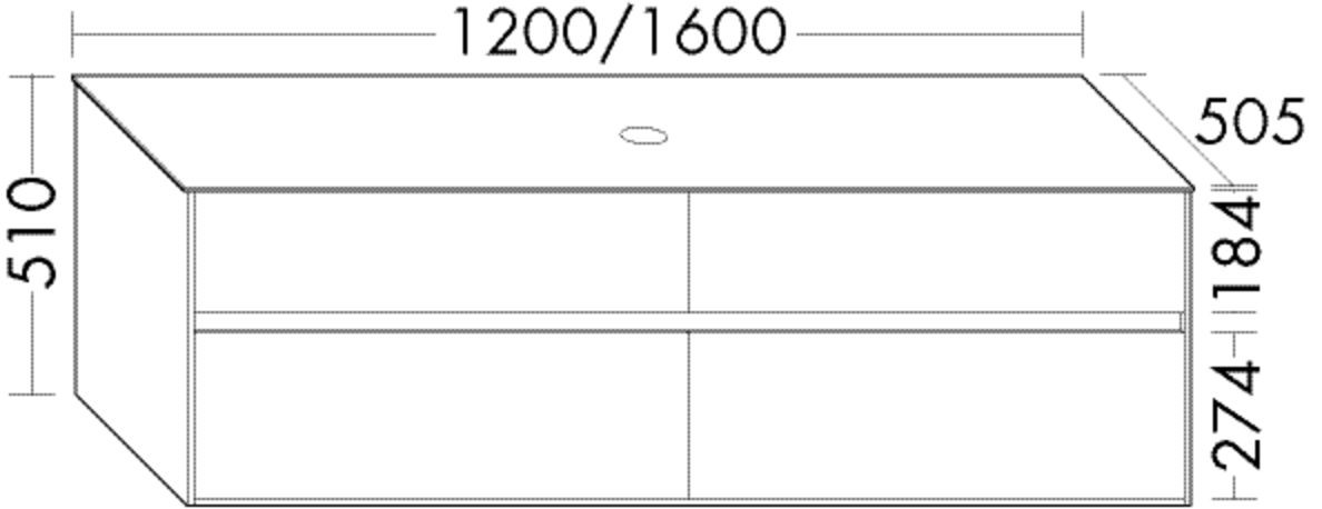 Burgbad Waschtischunterschrank rc40 Solitaire Matt Grau Matt/Dunkelgrau Hochglanz, SGAZ140F4510A0121 SGAZ140F4510A0121 Image