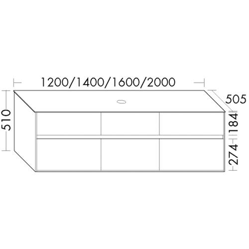 Burgbad Waschtischunterschrank rc40 Eiche Weiß/Eiche Natur, SGBK200F4612A0033 SGBK200F4612A0033