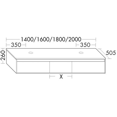 Burgbad Waschtischunterschrank rc40 Eiche Weiß/Eiche Natur, SGBQ160F4612A0033 SGBQ160F4612A0033