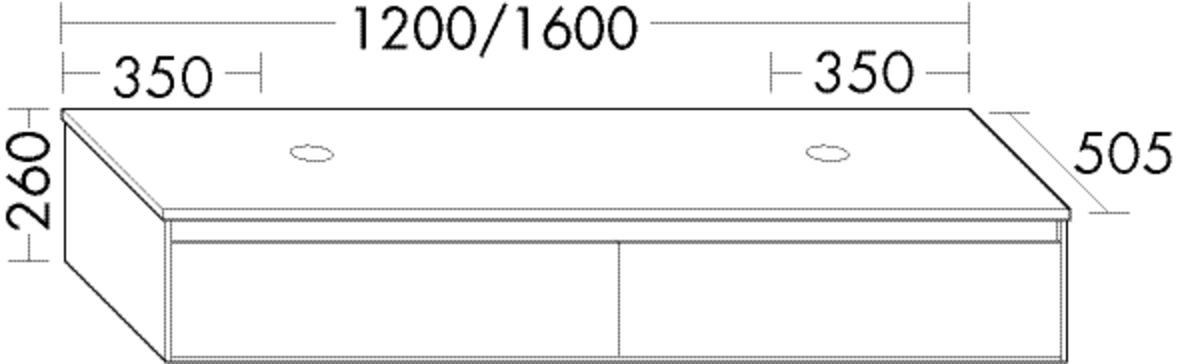 Burgbad Waschtischunterschrank rc40 Solitaire Matt Anthrazit Matt/Eiche Tabak, SGBP160F4513A0034 SGBP160F4513A0034 Image