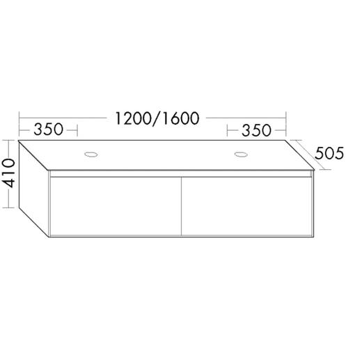 Burgbad Waschtischunterschrank rc40 Solitaire Matt Dunkelgrau Matt/Grau Matt, SGBU120F4511A0108 SGBU120F4511A0108