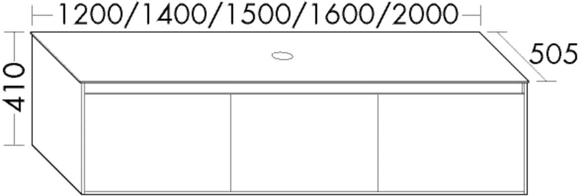Burgbad Waschtischunterschrank rc40 Trend-/RAL-Farbe Ultramatt/dunkelgrau Matt, SGBY200F5764A0109 SGBY200F5764A0109 Image