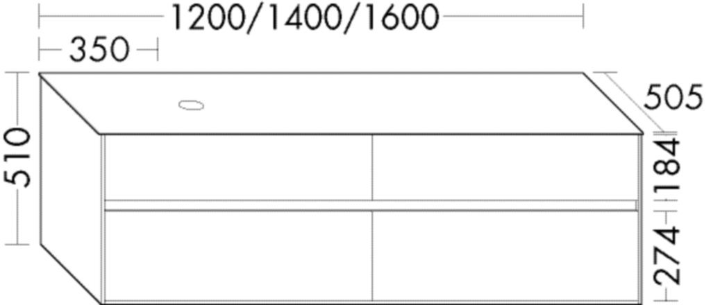 Burgbad Waschtischunterschrank rc40 Trend- oder RAL-Farbe HGL/schw. HGL, SGGG120LF4533A0074 SGGG120LF4533A0074 Image