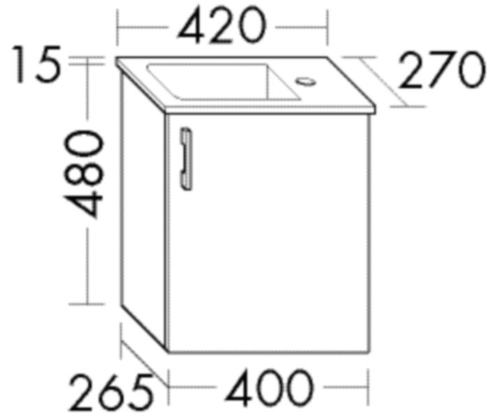 Burgbad Glas Waschtisch-Set Sys30 PG2 Echo Basaltgrau Matt/Weiß, SGGZ042LF2236A0070 SGGZ042LF2236A0070 Image