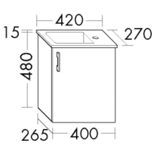 Burgbad Glas Waschtisch-Set Sys30 PG2 Echo Eiche Dekor Silber/Dunkelgrau Hochglanz, SGGZ042RF6024A01 SGGZ042RF6024A0121