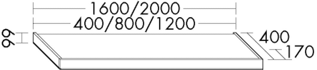 Burgbad Sockel rc40 System PG2 99x1600x400 Sand Hochglanz, SOAL160F4005 SOAL160F4005