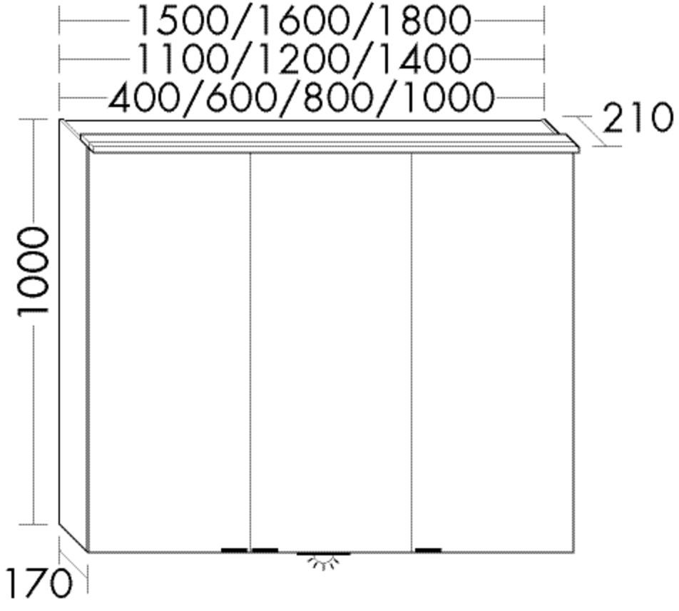 Burgbad Spiegelschrank rc40 1000x1400x170 Eiche Weiß, SPTE140RF4612 SPTE140RF4612 Image