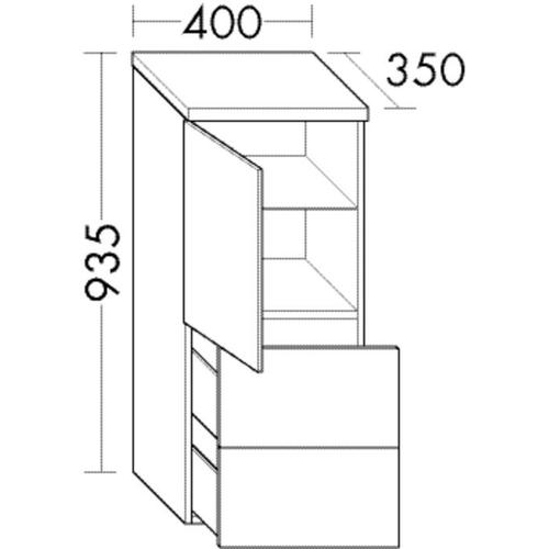 Burgbad Halbhochschrank Sinea Matt 935x400x350 Lichtgrau Matt, UHFI040LF1764 UHFI040LF1764