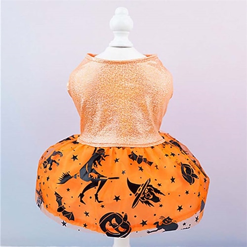 Hund Katze Kleid Niedlich Lässig Atmungsaktiv Weich Waschbar Bequem Halloween Alltagstauglich Festival Hundebekleidung for Bichon Frise Zwergspitz Baby Haustier Papillon Klein Image