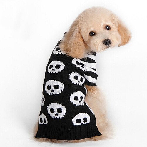 Hund Katze Pullover Jumper Mode Cool Winter Warm Atmungsaktiv Weich Waschbar Bequem Outdoor Halloween Alltagstauglich Hundebekleidung for Bichon Frise Zwergspitz Baby Haustier Papillon Klein Image