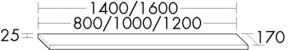 Burgbad Wandablage rc40 System PG1 25x1400x170 Lichtgrau Matt, WAAY140F4023 WAAY140F4023 Image