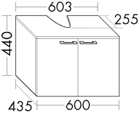 Burgbad Waschbeckenunterschrank Sys30 PG2 Echo 440x603x435 Basaltgrau Matt, WBU6020F2236 WBU6020F2236 Image