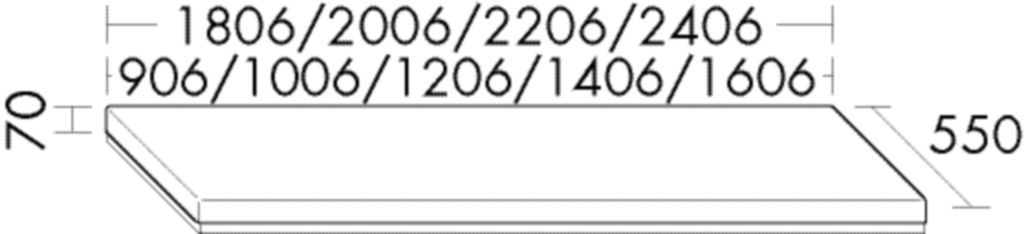 Burgbad Konsolenplatte KPFL.Matt 70x1806x550 Weiß Matt, WPDP180A0066 WPDP180A0066 Image