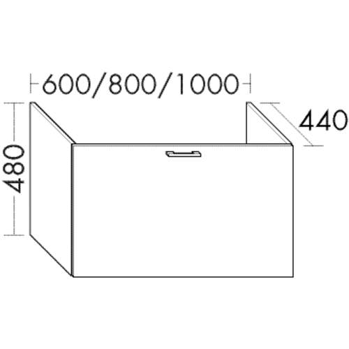 Burgbad Waschtischunterschrank zu M3 Sys30 PG3 Diago 480x800x440 Weiß Hochglanz, WVEI080F1507 WVEI080F1507