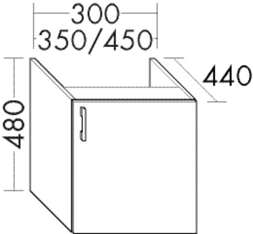 Burgbad Unterschrank zu M3 Sys30 PG3 Diago 480x450x440 Trend- oder RAL-Farbe Matt, WVEK045LF5347 WVEK045LF5347 Image