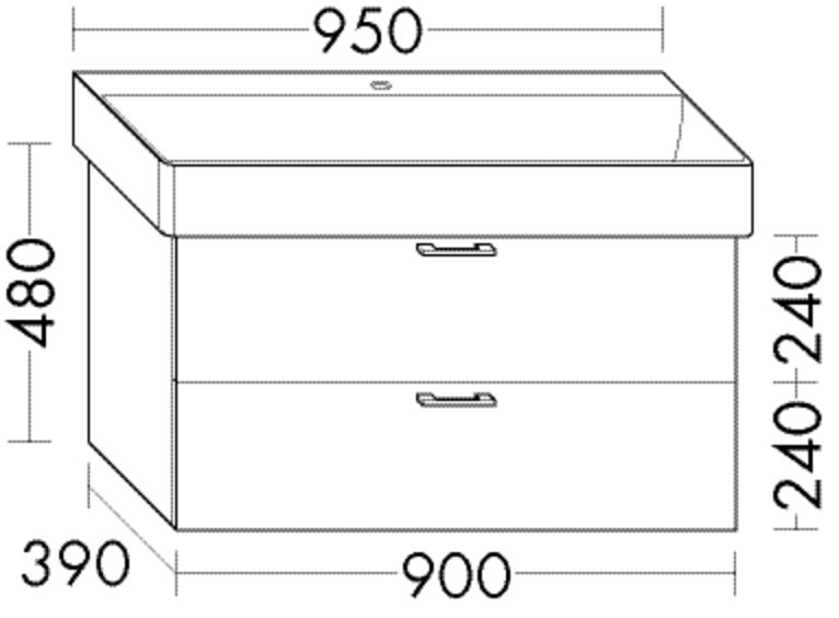 Burgbad Waschtischunterschrank Sys30 PG4 Sana 480x900x390 Lichtgrau Ultramatt, WVNI090F5769 WVNI090F5769 Image