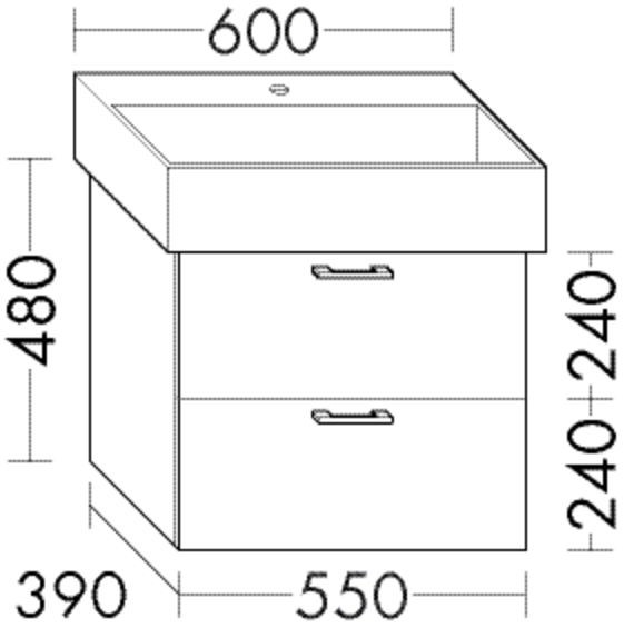 Burgbad Waschtischunterschrank Sys30 PG4 Sana 480x550x390 Salbeigrau Ultramatt, WWMM055F5967 WWMM055F5967 Image