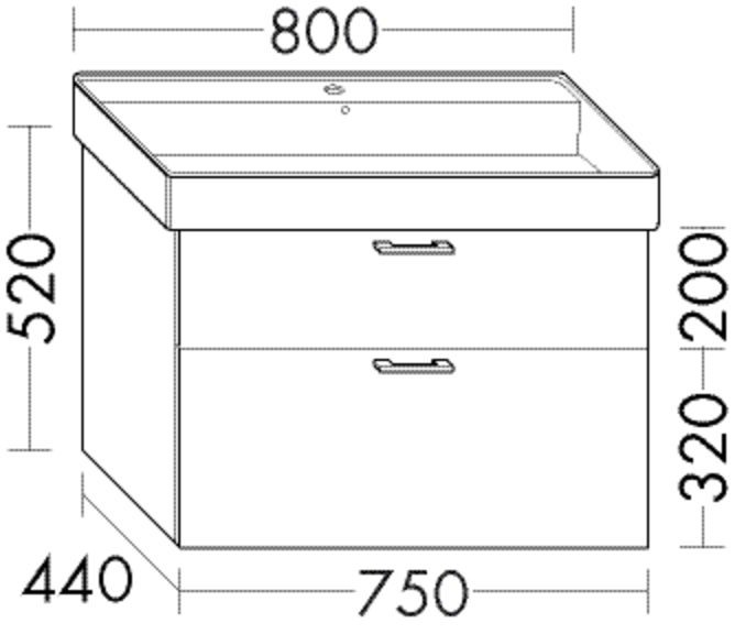 Burgbad Waschtischunterschrank Sys30 PG4 Sana 520x750x440 Lichtgrau Ultramatt, WWMK075F5769 WWMK075F5769 Image