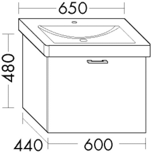 Burgbad Waschtischunterschrank Sys30 PG4 Sana 480x600x440 Trend-/RAL-Farbe Ultramatt, WWMQ060F5773 WWMQ060F5773 Image