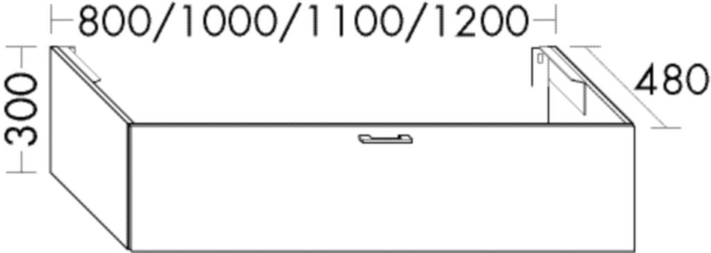 Burgbad Waschtischunterschrank Sys30 PG4 Sana 300x1200x480 Anthrazit Hochglanz, WWYF120F3366 WWYF120F3366 Image