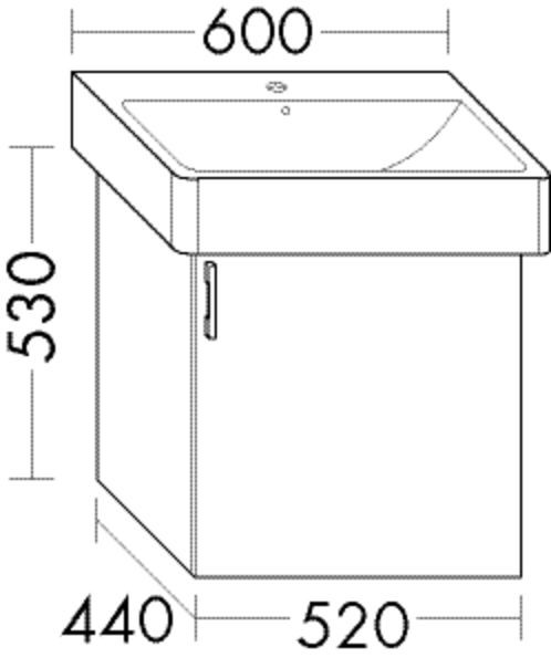 Burgbad Waschtischunterschrank Sys30 PG4 Sana 530x520x440 Anthrazit Ultramatt, WXHR052LF5772 WXHR052LF5772 Image