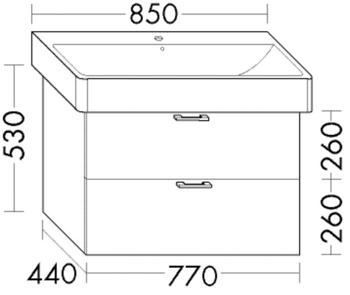 Burgbad Waschtischunterschrank Sys30 PG4 Sana 530x770x440 Dunkelgrau Ultramatt, WXGU077F5771 WXGU077F5771 Image