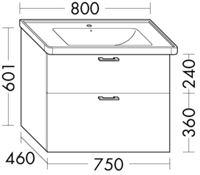 Burgbad Waschtischunterschrank Sys30 PG4 Sana 601x750x460 Schilf Hochglanz, WXPV075F3362 WXPV075F3362 Image