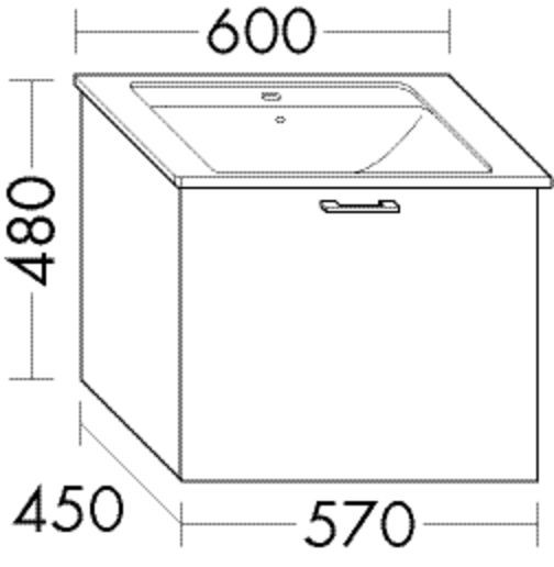 Burgbad Waschtischunterschrank zu Keramik-Waschtisch Sys30 PG4 Sana 480x570x450 Salbeigrau Ultramatt WXWO057F5967 Image