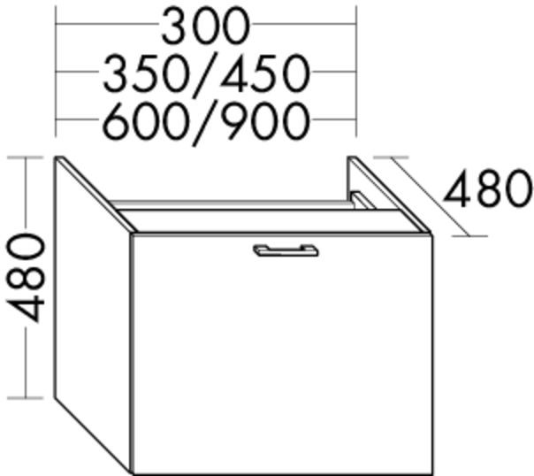 Burgbad Unterschrank Sys30 PG4 Sana 480x350x480 Lichtgrau Ultramatt, WXQD035F5769 WXQD035F5769 Image