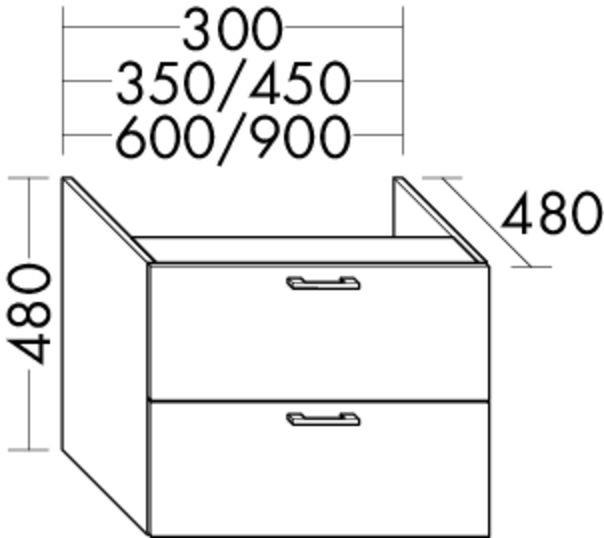 Burgbad Unterschrank Sys30 PG4 Sana 480x300x480 Eiche Natur, WXQE030F3445 WXQE030F3445 Image