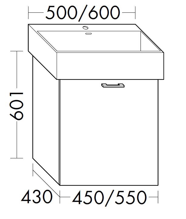Burgbad Waschtischunterschrank Sys30 PG4 Sana 601x550x430 Anthrazit Ultramatt, WXXY055F5772 WXXY055F5772 Image