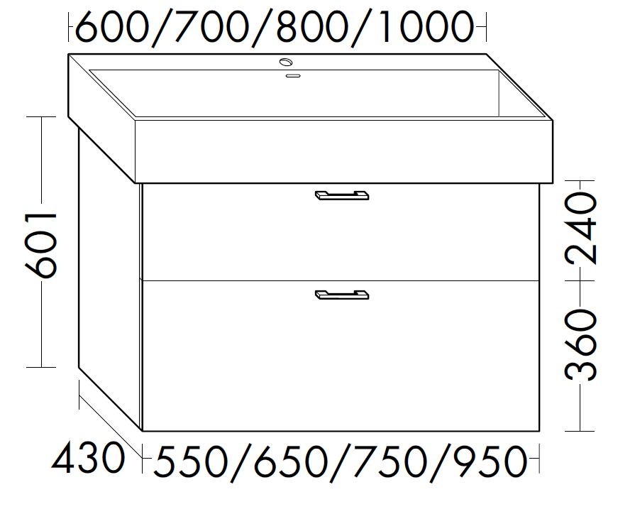 Burgbad Waschtischunterschrank Sys30 PG1 Aqua 601x750x430 Eiche Dekor Rost, WXXZ075F3812 WXXZ075F3812 Image
