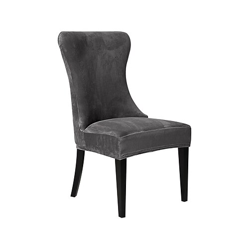 Stretch-Samt-Stuhl-Set für den Haushalt Stuhlhussen, einfaches einteiliges Stuhl-Set, Hotel-Stuhl-Set, Hocker-Set, gebogenes Stuhl-Set mit hoher Rückenlehne Image