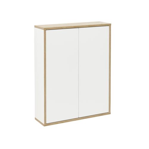 Fackelmann FINN Doppel-Hängeschrank ,60x75x20,5,Weiß-AsEi,2T, Push, 84623 84623