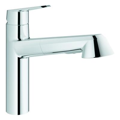 GROHE EH-SPT-Batterie Eurodisc C 32257 flacher Auslauf Spülbrause auszb. chrom 32257002 Image