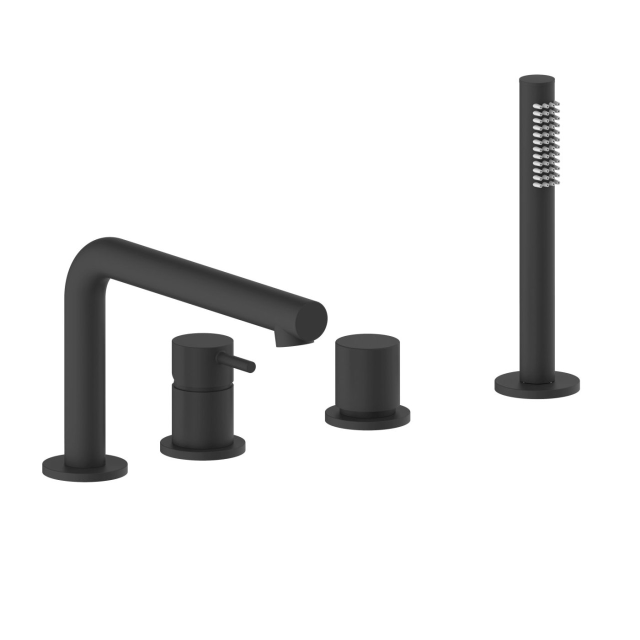 Herzbach SIRO BLACK Vierloch-Wannenarmatur mit Auslauf Schwarz matt, 30.120250.1.12 30.120250.1.12 Image