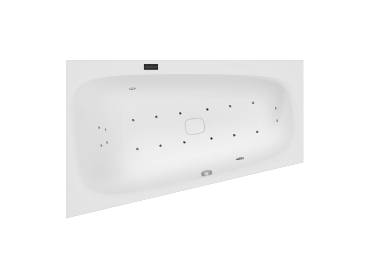 Hoesch Whirlpool iSensi Trap 1700x1000 Monolith li. Überlaufschlitz, BiColor Weiß-Grau, 3873i.112305 3873i.112305002 Image