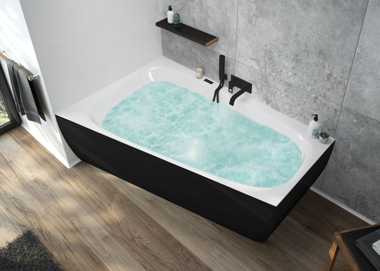 Hoesch Badewanne iSensi Trap 1700x1000 Monolith li. Befüllung Weiß, BiColor Weiß-Schwarz, 3898.111 3898.111 Image