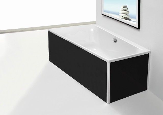 Hoesch Glasverkleidung schwarz Vorwand für Whirlwanne Rechteck 170X80 49063.552 49063.552 Image