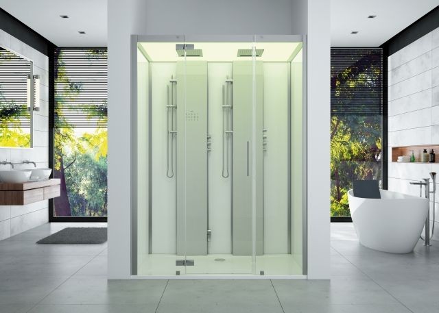 Hoesch DampfbadSensePerience RE 1600x1000 Nische rechts, DW Solique, m. AR., Wände Weiß, 534361.0105 534361.010550 Image