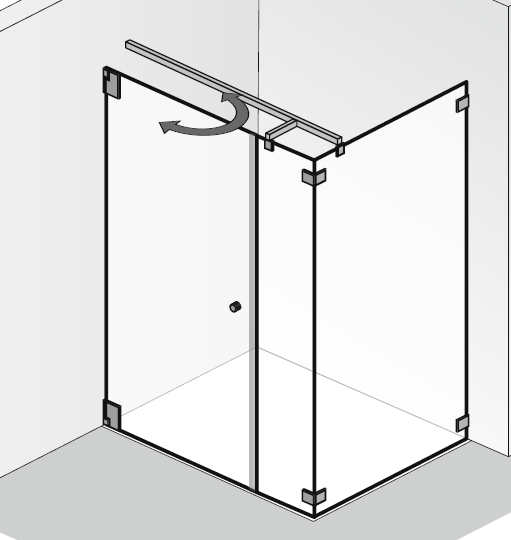 HSK Kienle K.21 Drehtür, Nebenteil und Seitenwand K.21