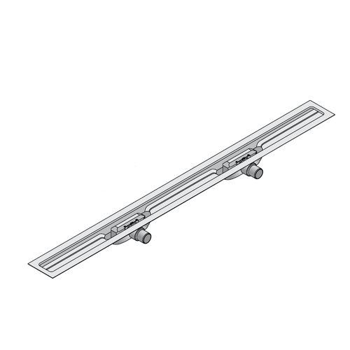 I-DRAIN Korpus Linear 54 mm, 110cm,2Siphon waagr.DN40,mit Abdichtg ID4M11002X1