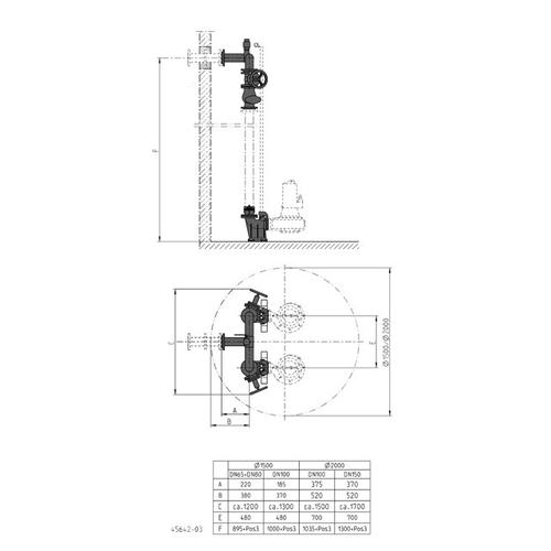 Jung Pumpen S-Zubehör Armaturen Dn100 F. Pe D2000 JP48944