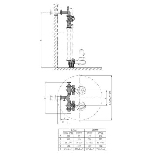 Jung Pumpen S-Zubehör Armaturen Dn150 F. Es D2000 JP48949